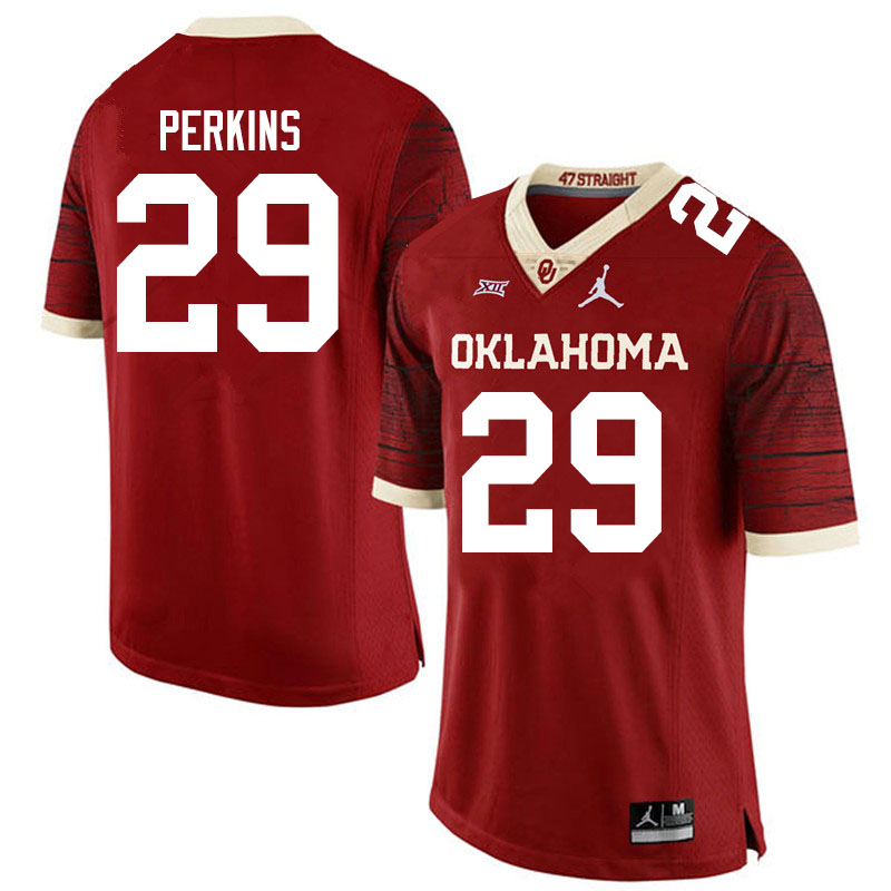Oklahoma Sooners #29 Jonathan Perkins Jordan Brand Limited College Football Jerseys Sale-Crimson